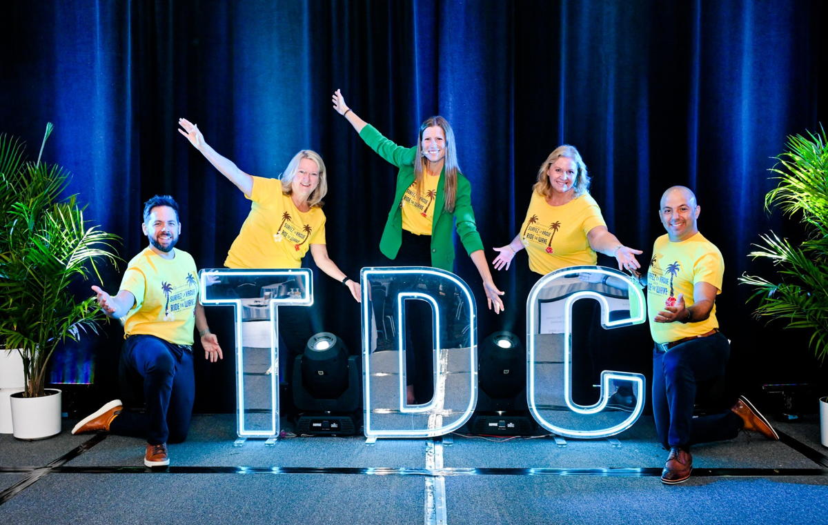 The TDC leadership team. From left: Marc Pelletier, senior director, marketing, communications and events, Dianne Jackson, director, franchise & affiliate members; Karine Gagnon, GM; Sandra Wesson, director of product & industry relations; Anthony Mormina, senior director, sales & corporate operations. (Supplied)