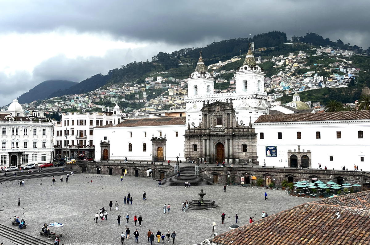 San Francisco de Quito is part of the UNESCO World Heritage Site. The Basilica and Convent of San Francisco represent the oldest and most significant religious and architectural site in Ecuador, combining design styles from more than 150 years of construction. (Jonathan Parlee)