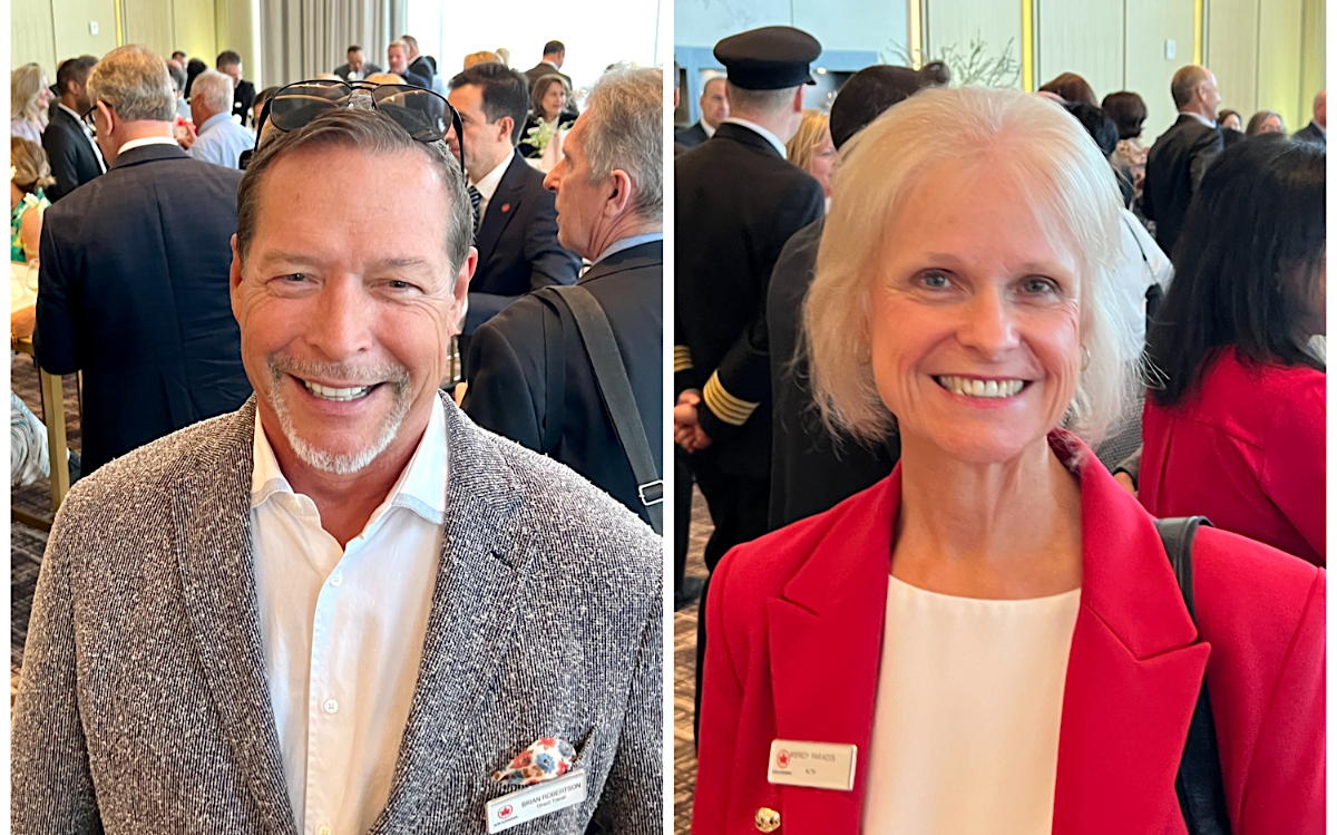 From left: Brian Robertson, Direct Travel; Wendy Paradis, ACTA. (Pax Global Media)