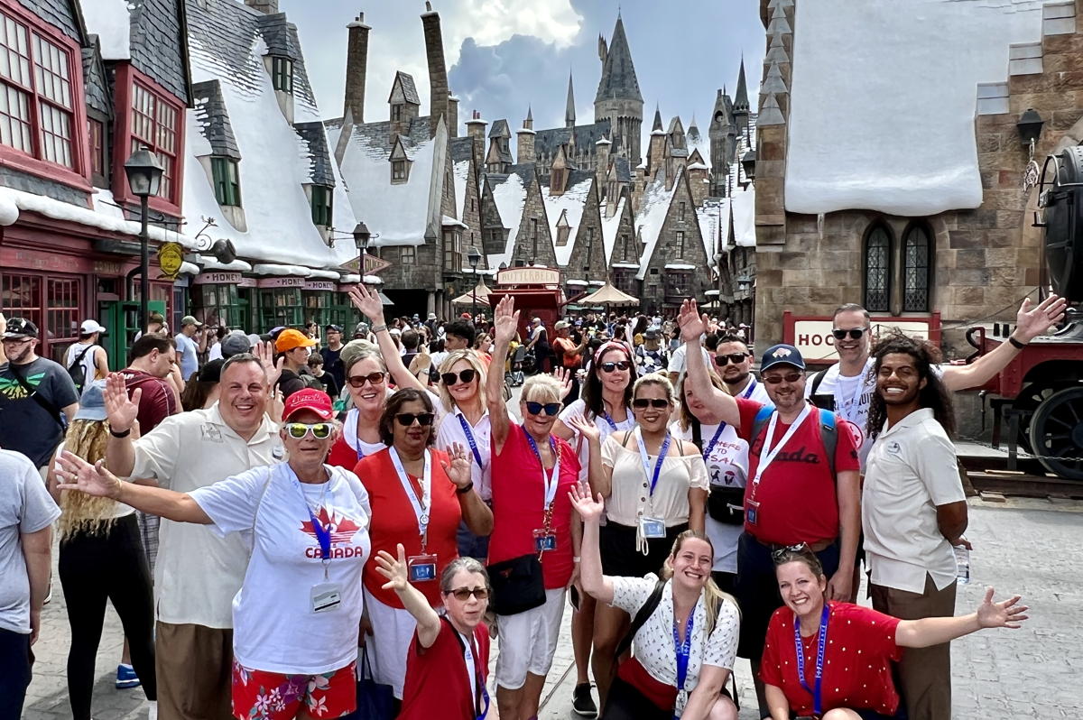 Canadian agents enter Hogsmeade Village as part of The Wizarding World of Harry Potter. (Pax Global Media)