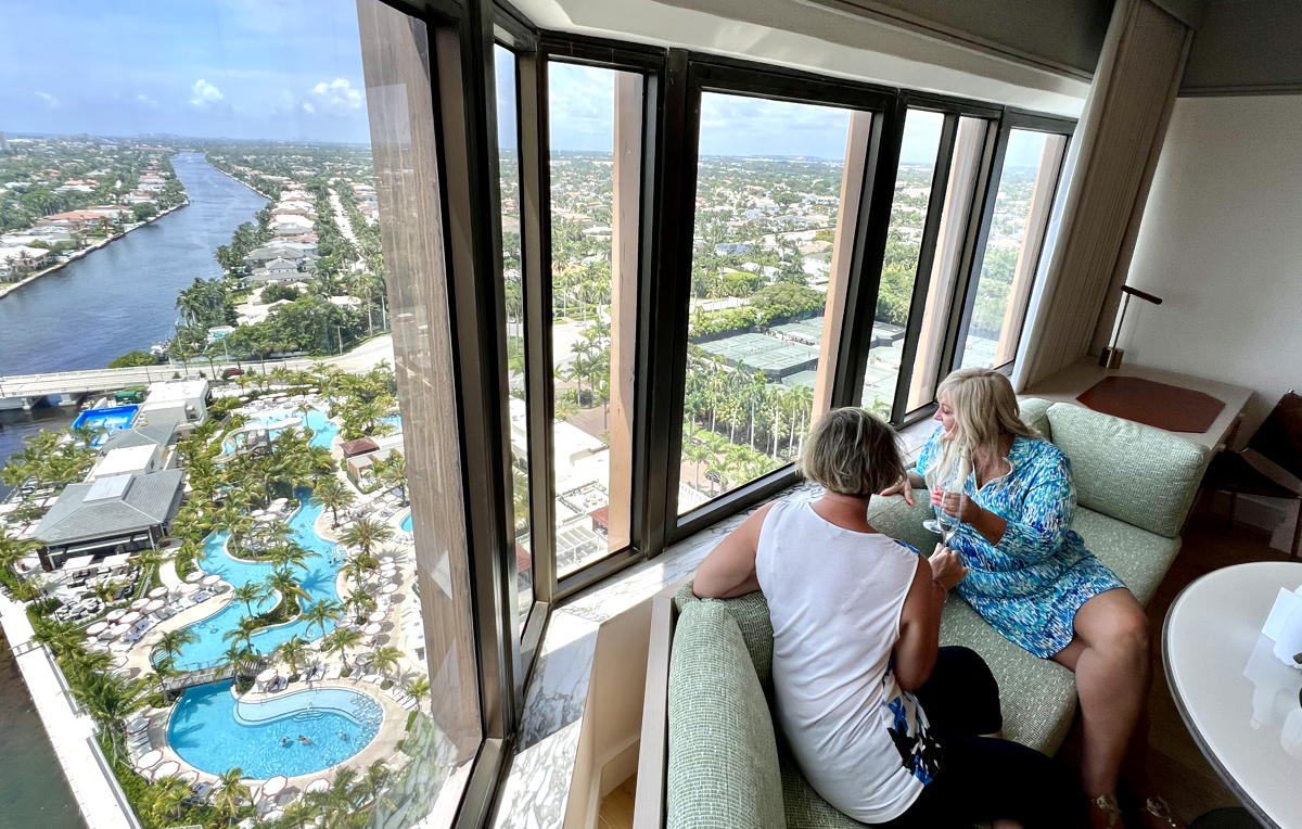 Soaking up the view from the Tower at The Boca Raton. (Pax Global Media)