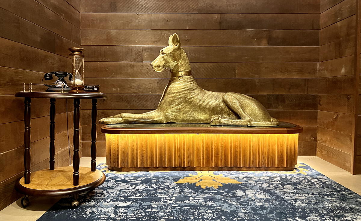 Gold dog sculptures are scattered throughout The Ben. (Pax Global Media)