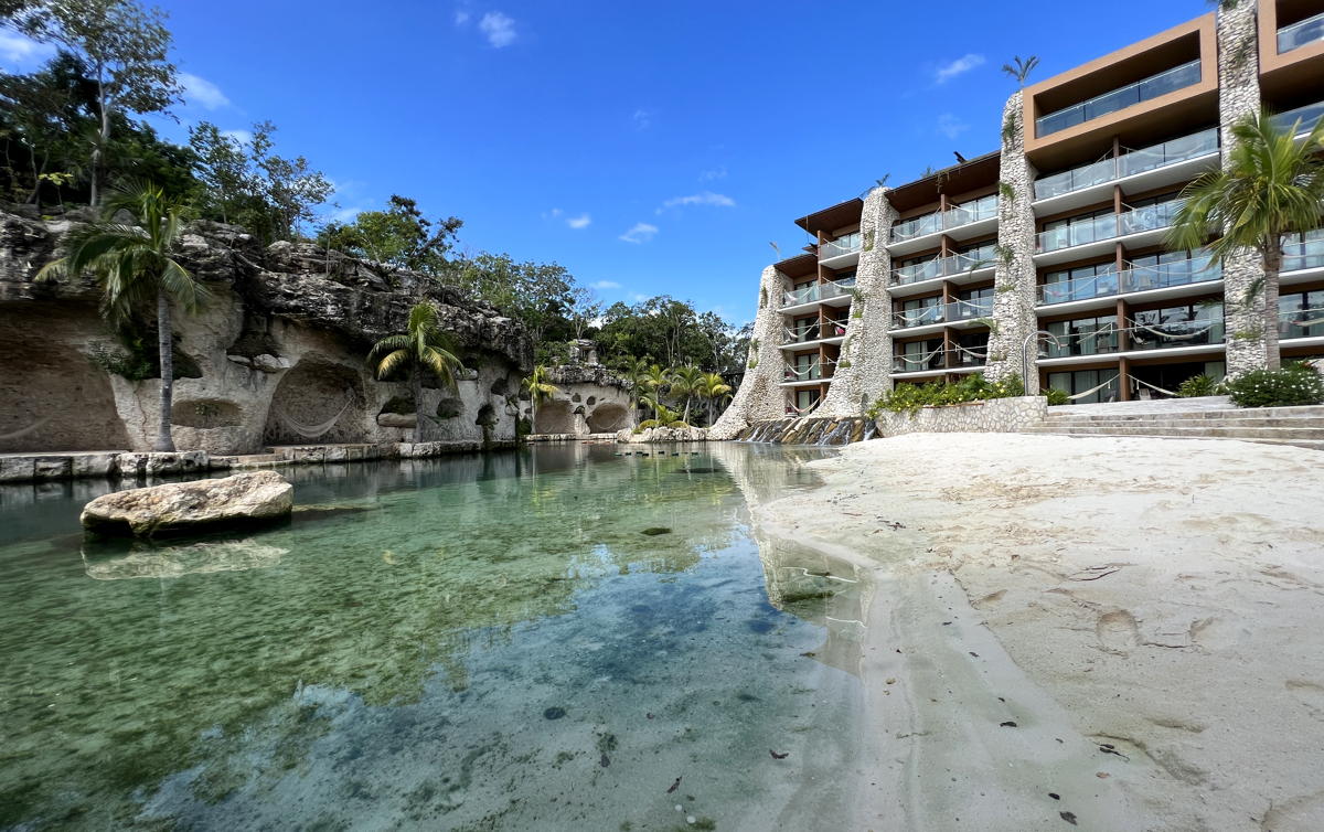 Hotel Xcaret Arte has pockets of private beaches and entrances to an on-site river. (Pax Global Media)  