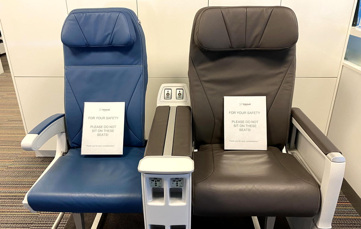 Signs placed on seats direct visitors away from possible touch points. (Supplied)