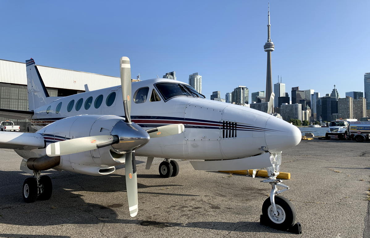 A FLYGTA aircraft sits parked at Toronto's Billy Bishop Airport. (Pax Global Media) 