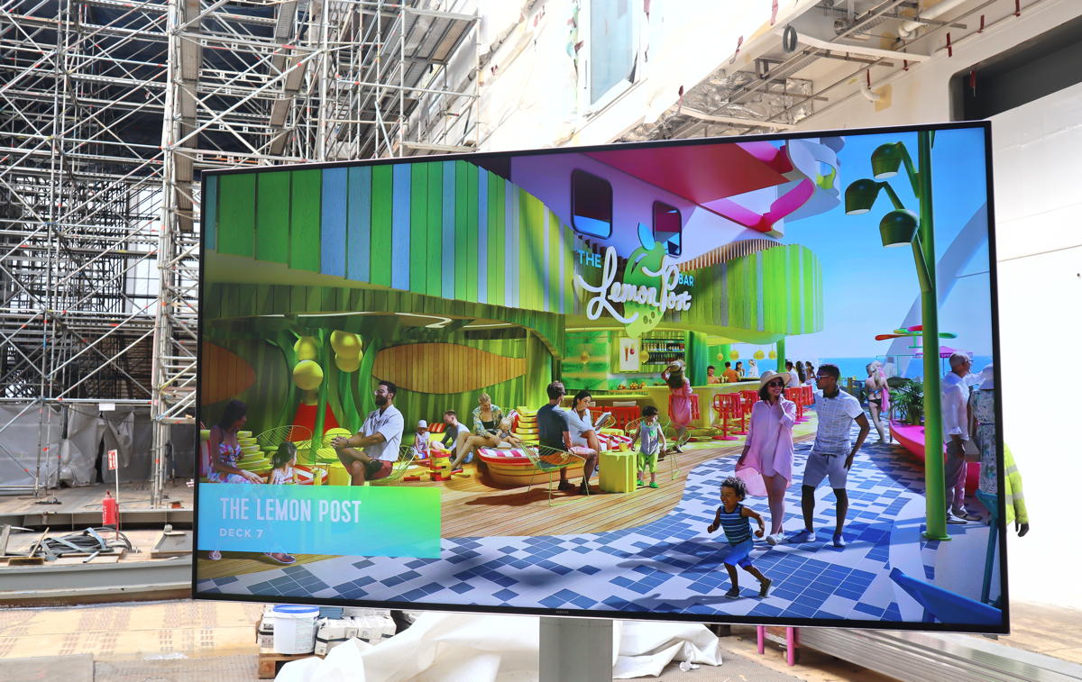 A 3D rendering of Lemon Post bar on Icon of the Seas. (Pax Global Media)