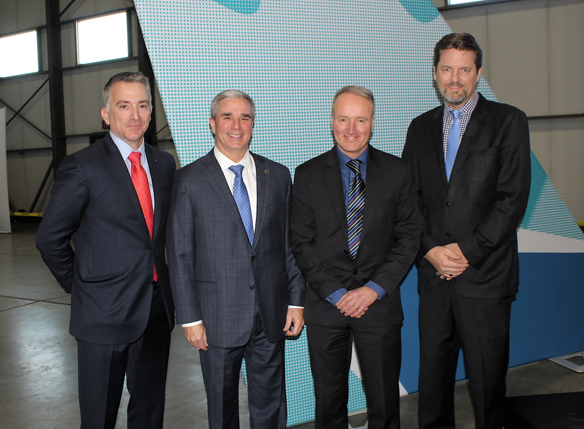 From left: WestJet's Louis Saint-Cyr, Jeff Martin, Ed Sims, and Arved von zur Muehlen