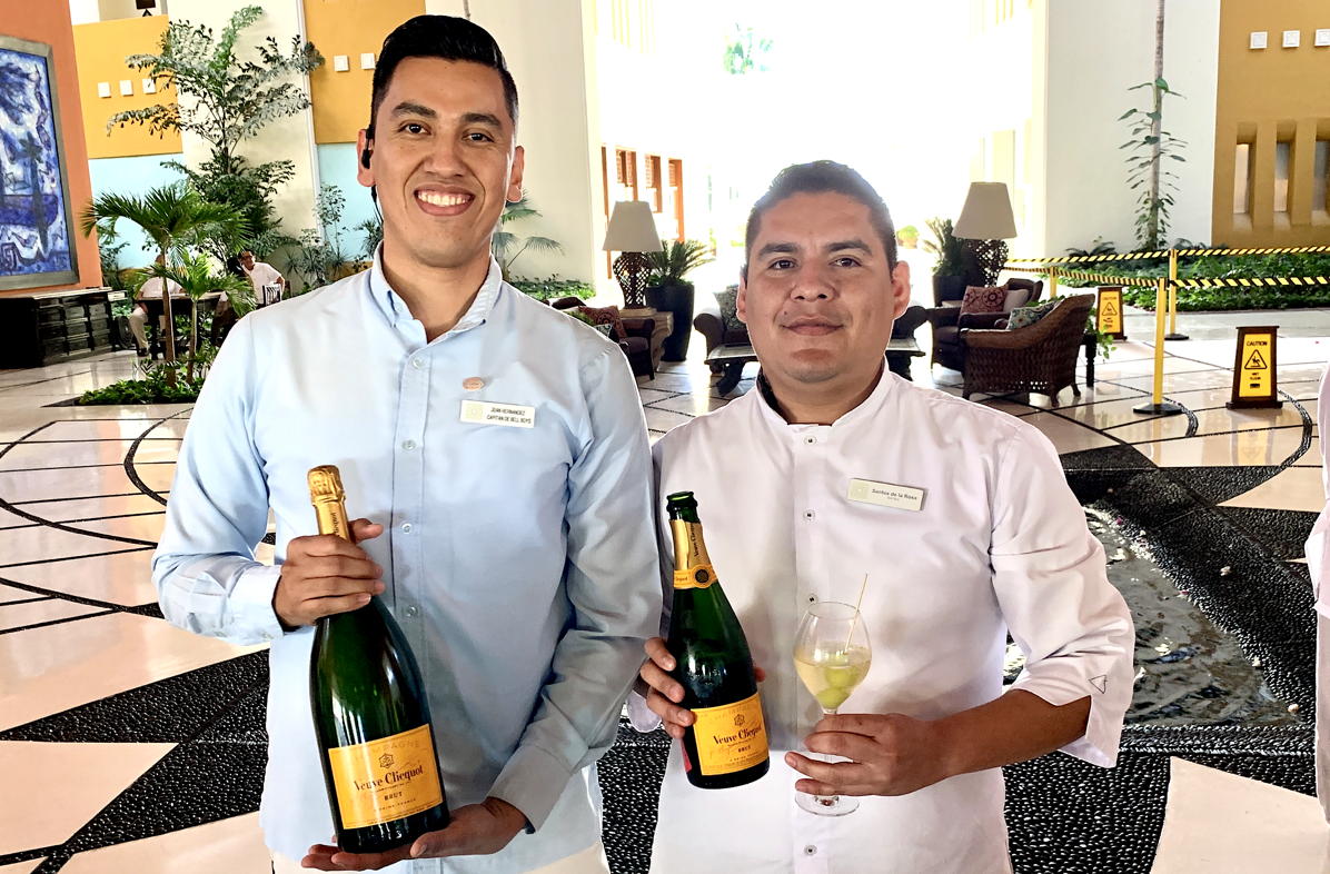 YES PLEASE. Guests of Grand Velas are greeted with a glass of Veuve Clicquot upon arrival.