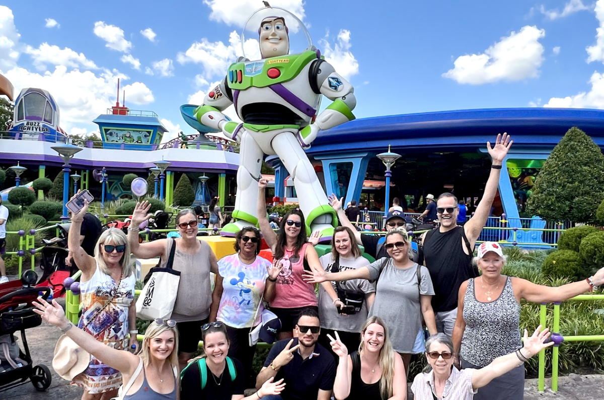Travel advisors play big at Toy Story Land. (Pax Global Media)