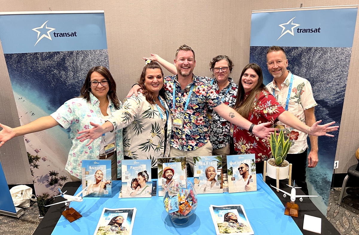 The Transat team spotted at TDC's trade show in Toronto. (Pax Global Media) 