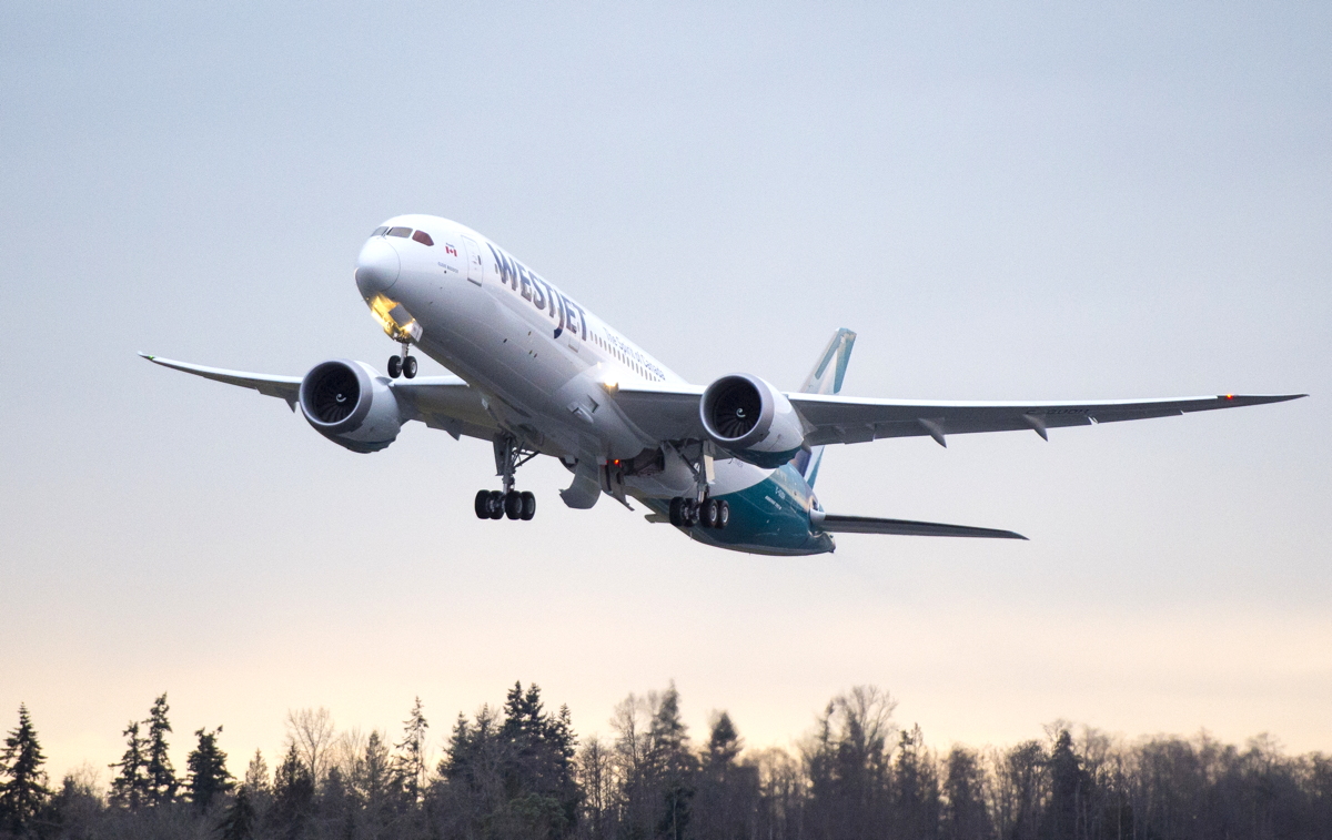SMOOTH RIDE. Fuel efficiency and turbulence-controlling technology are just some features on WestJet's new Dreamliner. Photo courtesy of Boeing.