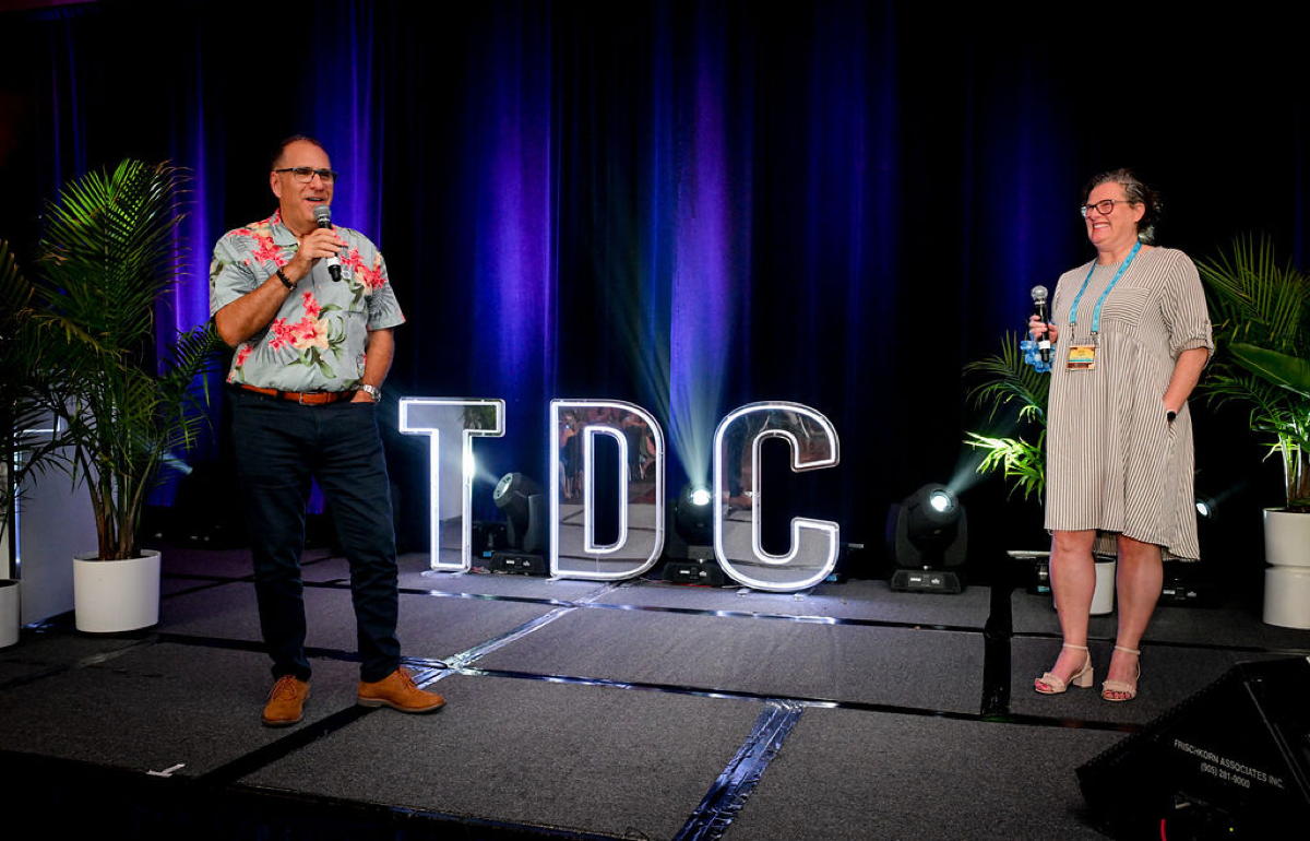 From left: Joseph Adamo, president of Transat Distribution Canada and chief sales and marketing officer of Transat; Nicole Bursey, commercial director, Transat. (Supplied)