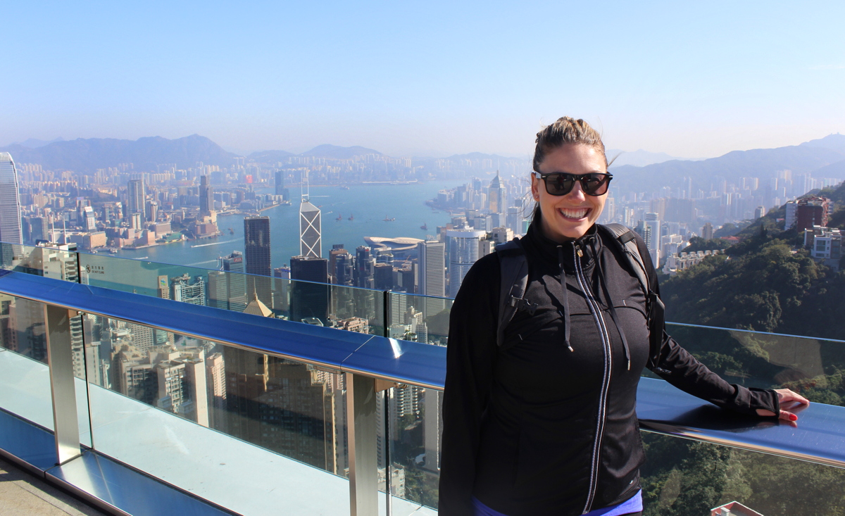 WORLD EXPLORER. G Adventures' Karly Cook, seen here in Hong Kong. Photo courtesy of Karly Cook.