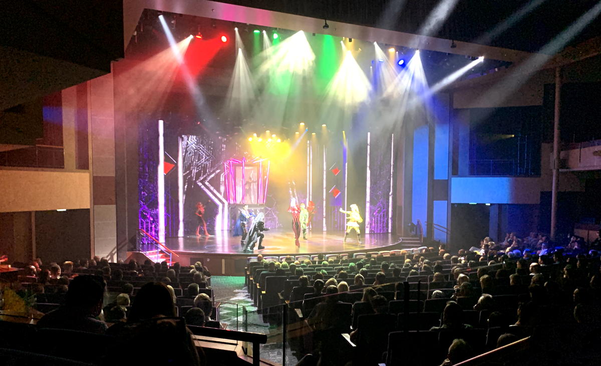 The “Effectors” show gets standing ovations for its action-packed, high tech, superhero theme. (Diane Tierney)