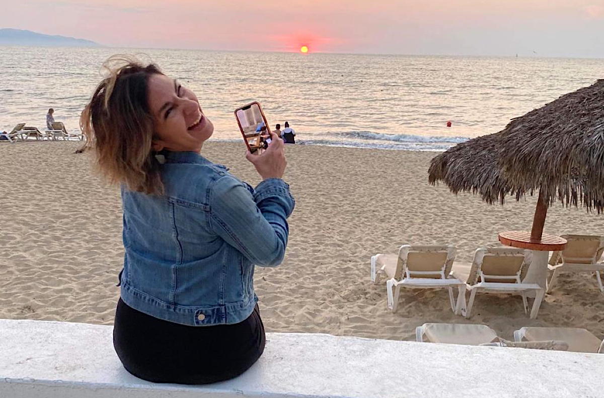 Andi enjoying a sunset at Wyndham Alltra Riviera Nayarit. (Supplied)