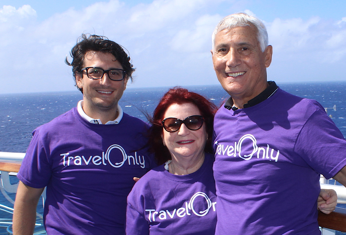 STRONG FAMILY TIES. From left (of TravelOnly): Gregory Luciani, president & CEO; Ann Luciani, CFO; Patrick Luciani, founder and chairman 
