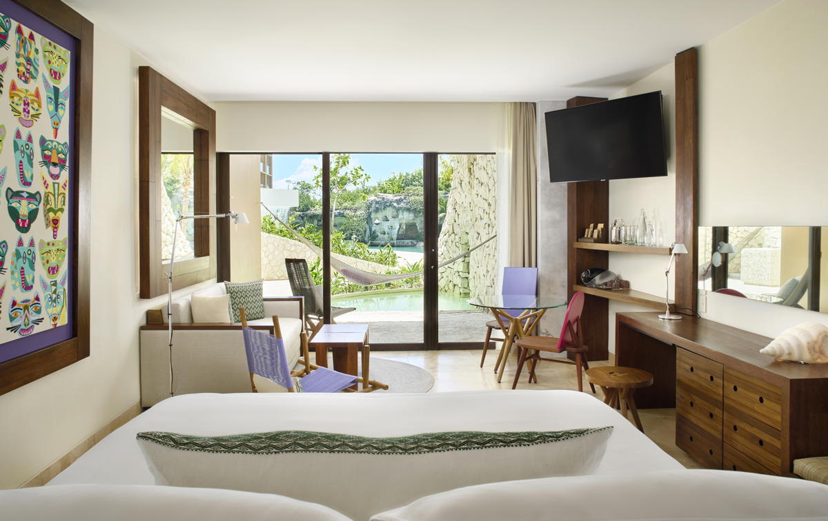 Inside the suites at Casa de la Pirámide. (Hotel Xcaret Arte)