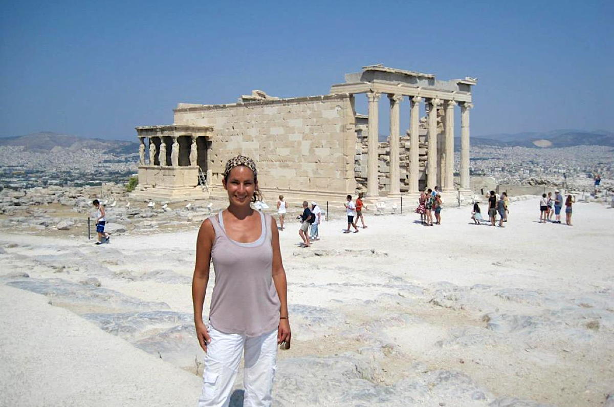 Andi enjoys the sights in Athens, Greece. (Supplied) 