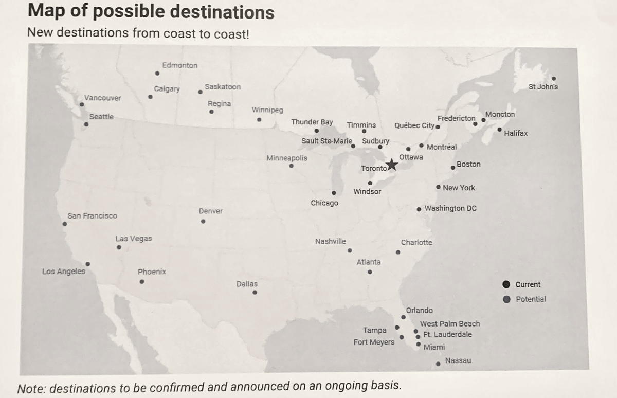 Porter's map of "possible destinations." (Pax Global Media)