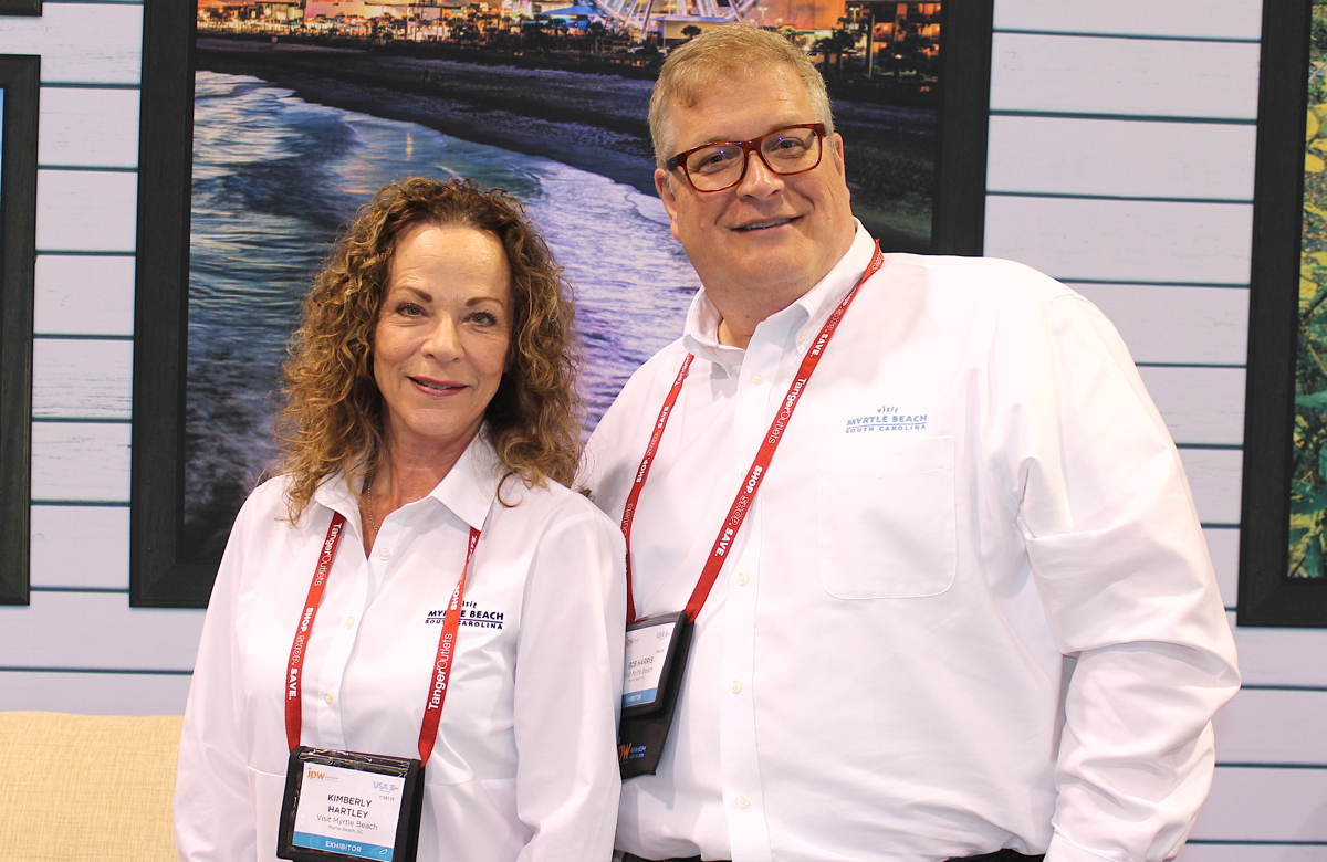 From left: Kimberly Hartley, Canadian account manager & representative for the Myrtle Beach Area Convention and Visitors Bureau; Bob Harris, EVP of sales at Myrtle Beach Area Chamber of Commerce.