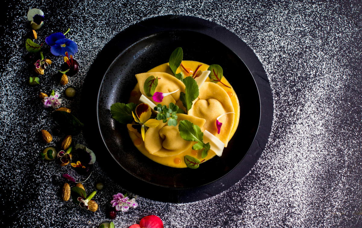 HUNGRY? Tortellone di Zucca is one of the many fine dishes served at Lucca. (Velas Resorts)