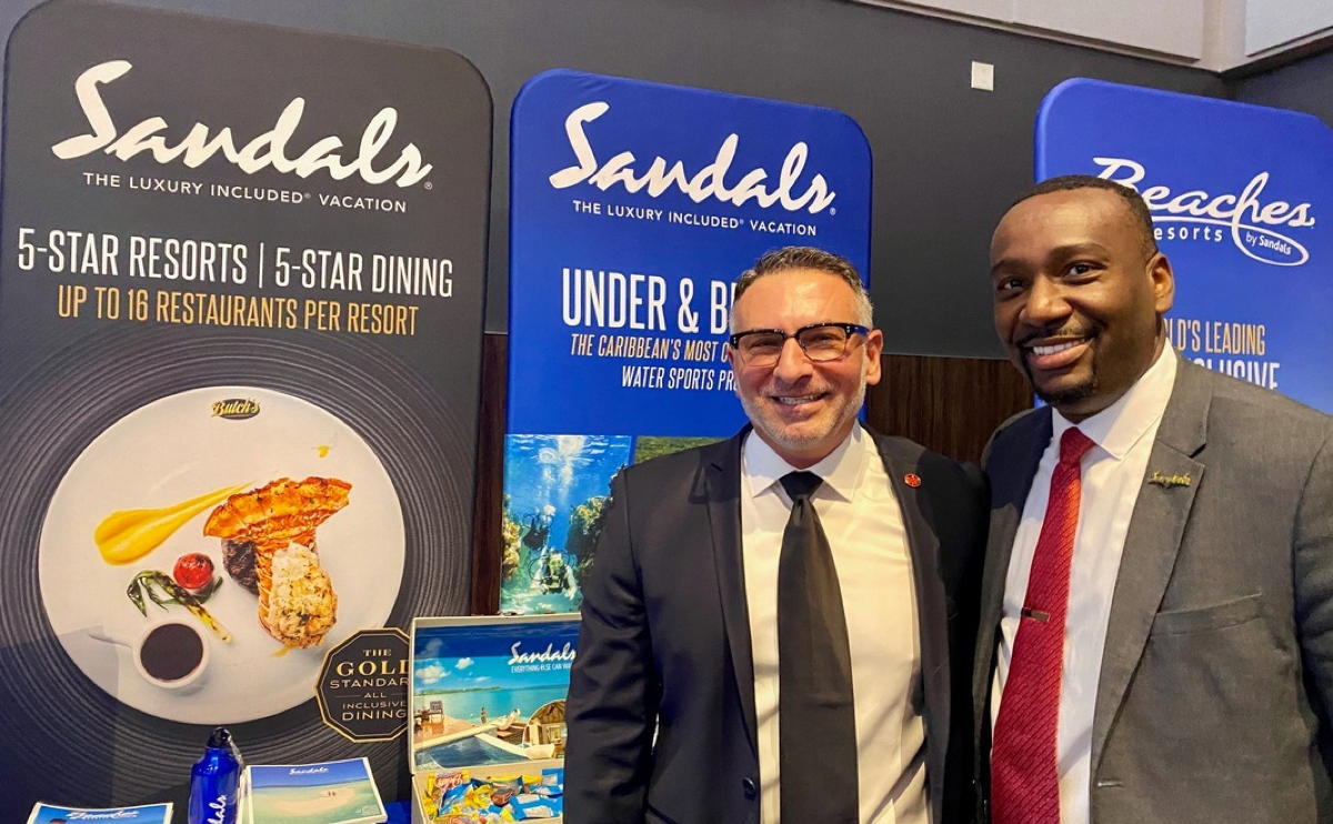 From left: Nino Montagnese, ACV; C.J. Smith, Sandals Resorts. (Doug Wallace)