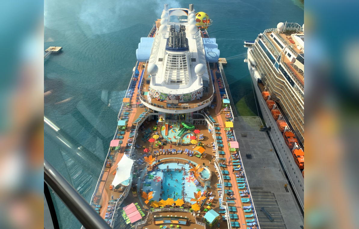 Odyssey of the Seas from above. (Diane Tierney)