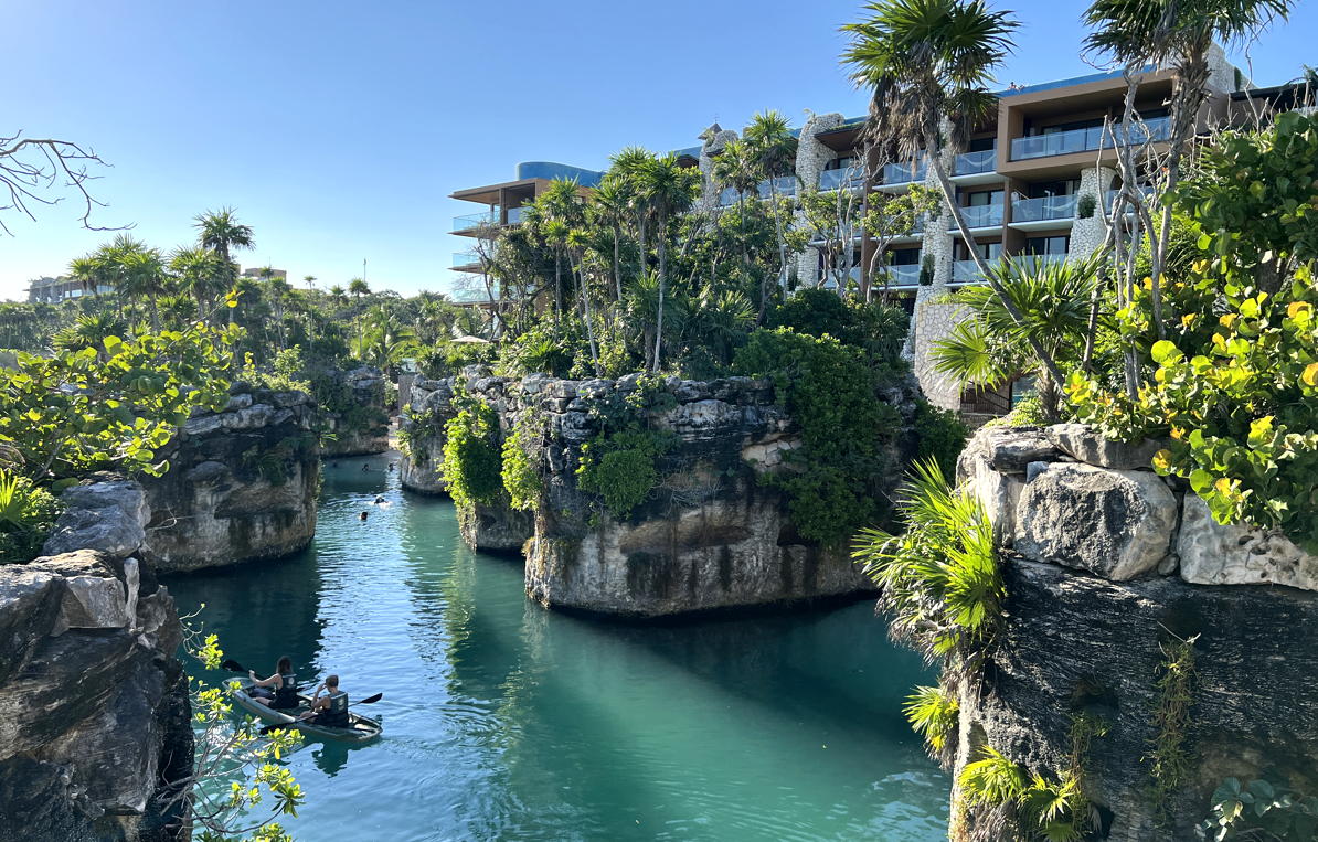 A river flows through Hotel Xcaret Arte. (Pax Global Media) 
