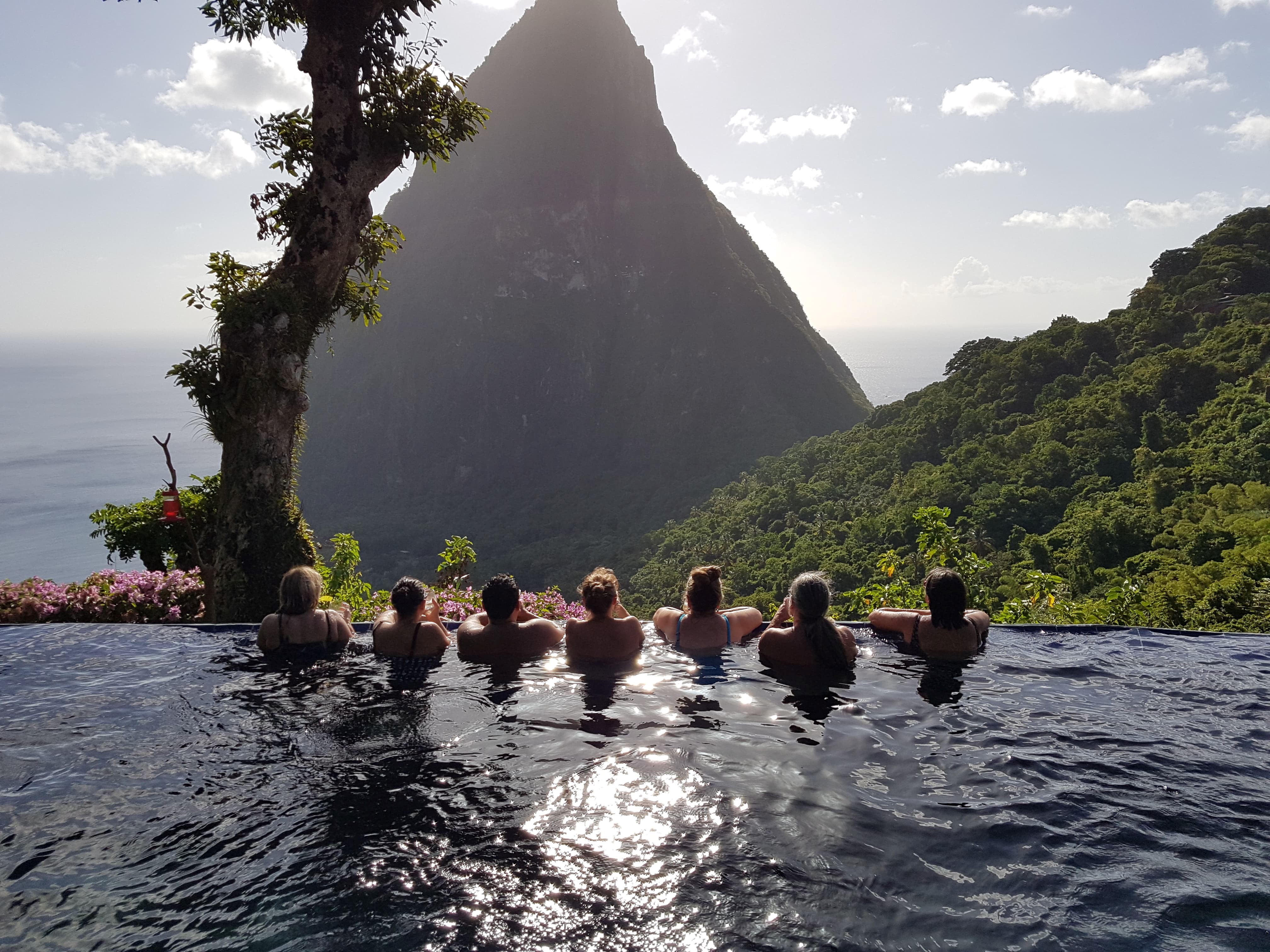 Out of office, but still hard at work—Rod partaking in a business meeting in Saint Lucia.