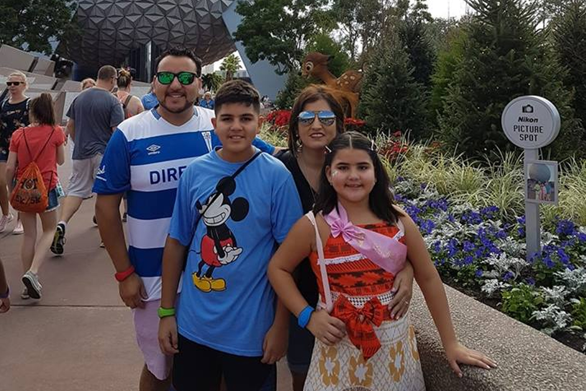 Rod and his family on vacation at Epcot, Orlando, FL.