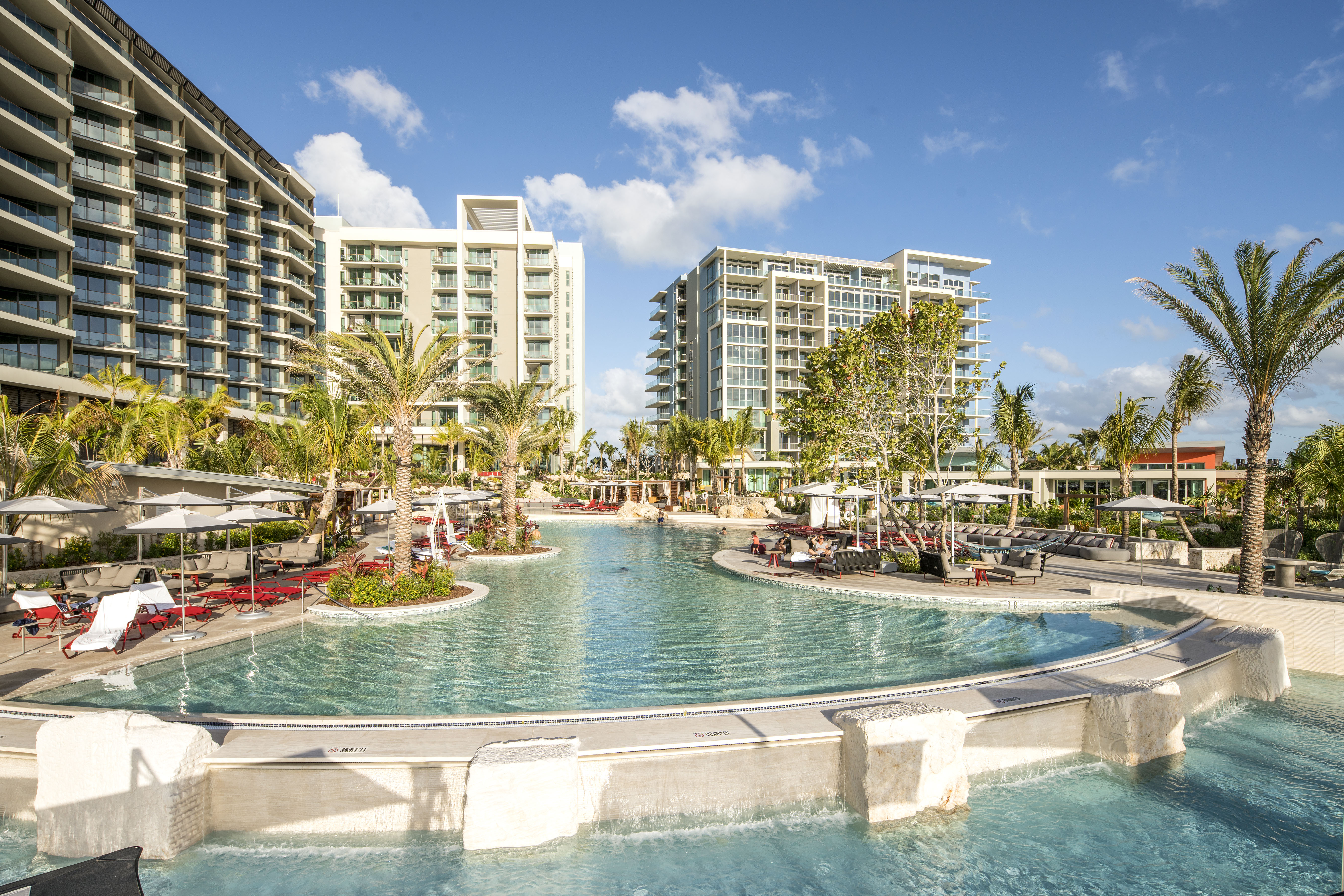 The Kimpton Seafire unfolds over levels of pools and tropical gardens.