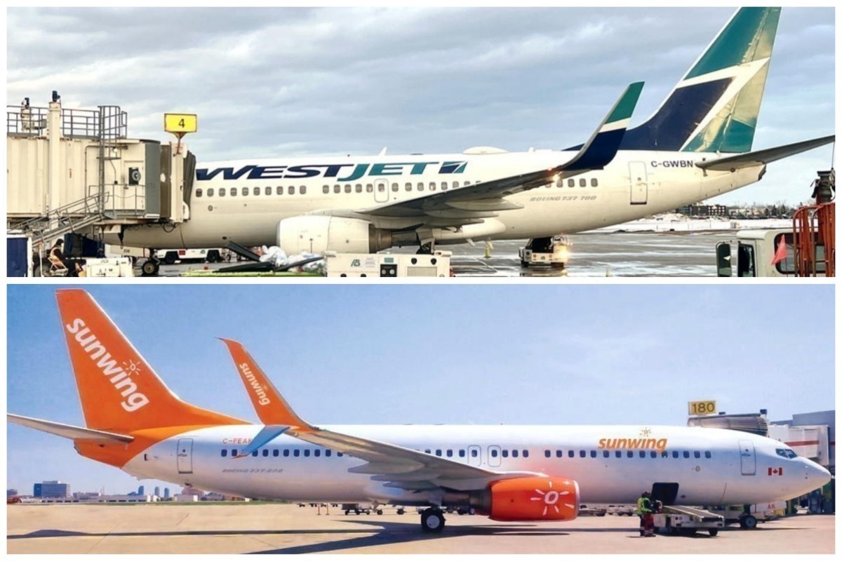 WestJet has completed its takeover of Sunwing. (File photos)