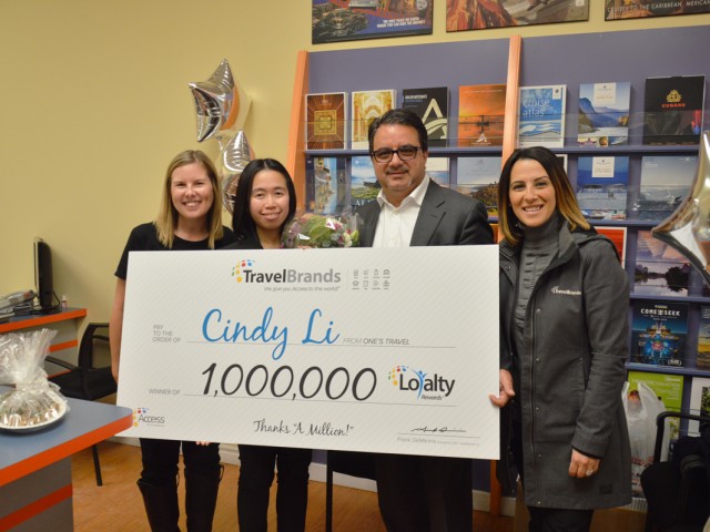 TravelBrands gives Ontario travel agent 1 million reasons to celebrate
