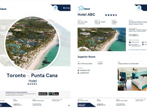 Transat customizes travel documents with new visual details