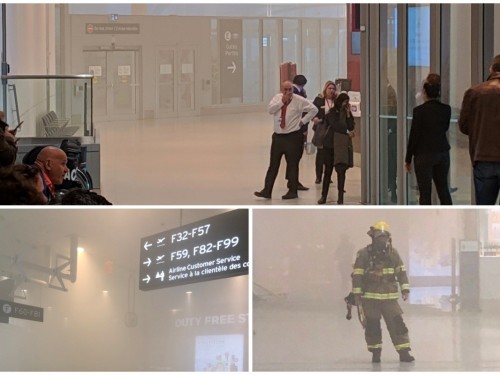 Fire at Pearson airport; passengers evacuated, flights cancelled