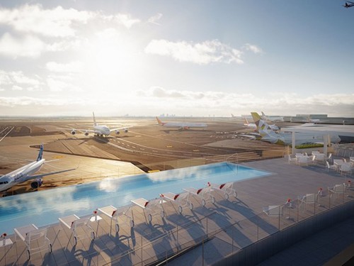 JFK's only airport hotel features an awesome rooftop pool