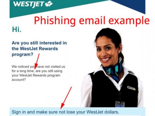 WestJet warns public of phishing email scam