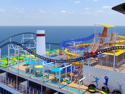 Guests will control the speed on Carnival's new roller coaster at sea