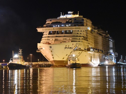 MSC Virtuosa floats out following recent Grandiosa christening