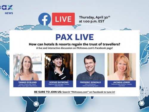 How can hotels & resorts regain the trust of travellers? FB Live today (April 30), 1 p.m. EST