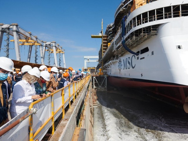 MSC Cruises, Fincantieri celebrate float out of new MSC Seashore