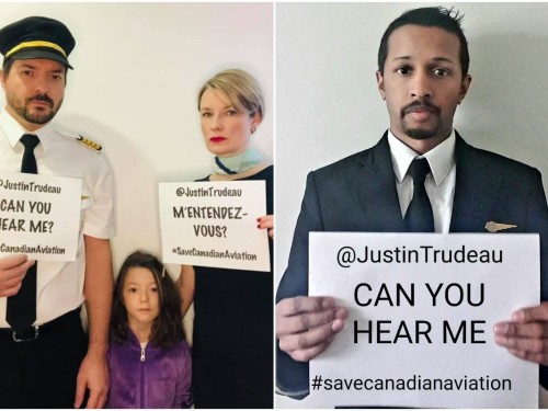 Trudeau, "Can you hear me?" Airline workers turn to social media to #SaveCanadianAviation