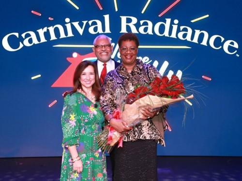 Carnival Radiance christened by Shaq’s mother, Dr. Lucille O'Neal