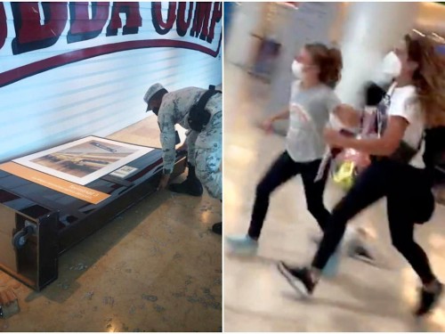 Falling signs mistaken for gunfire cause panic at Cancun airport
