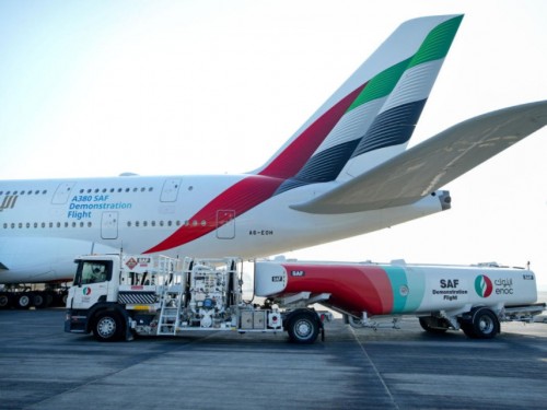 Emirates operates first A380 flight using 100% sustainable fuel